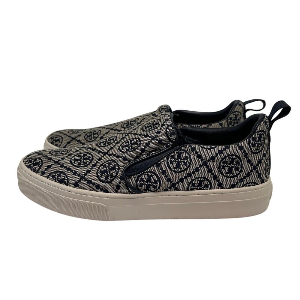 Tory Burch T Monogram Ladybug Slip-On Sneaker, navy/cream monogram jacquard. 7